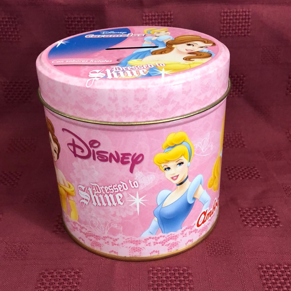 🛍️5/$20🛍️Disney Princess Money Bank Sweet Tin.